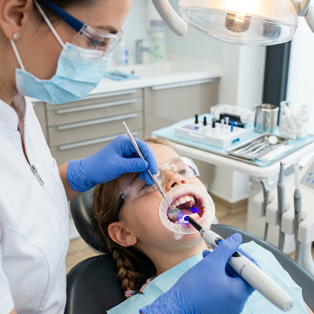 Dental sealant procedure steps